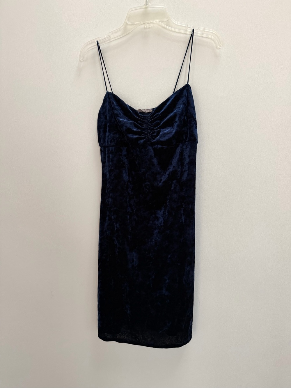 Urban Outfitters Navy Velvet Velvet Dress with Spaghetti Straps